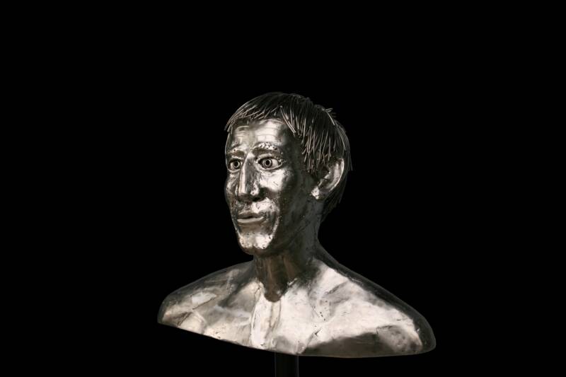 Stainless Steel Bust of Man